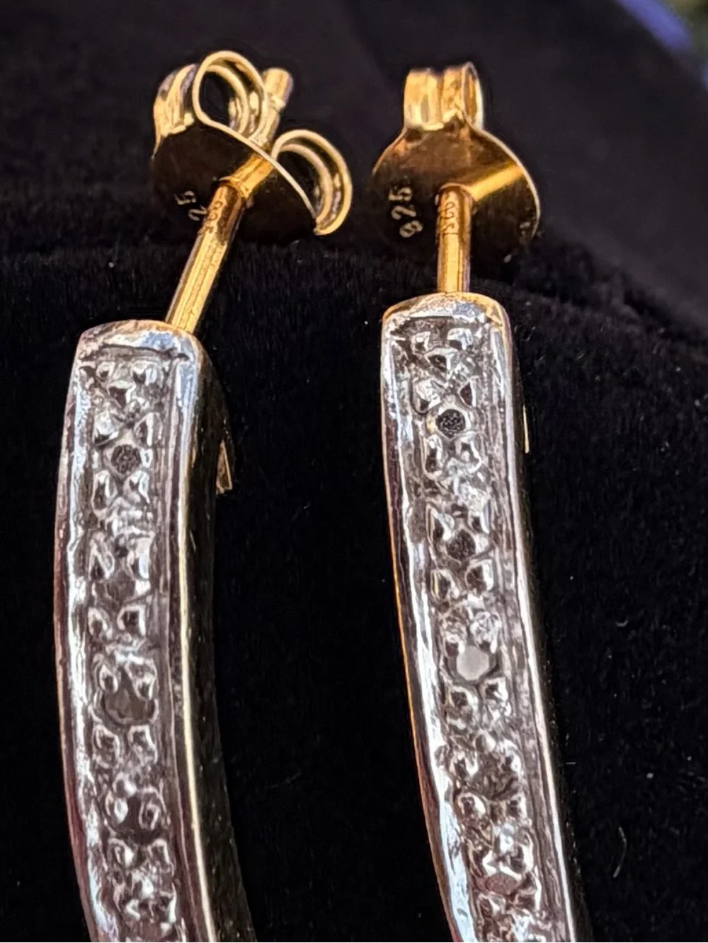 18K Gold Over Sterling Silver Ruby & Diamond Crescent Dangle Earrings 3.08 CTW